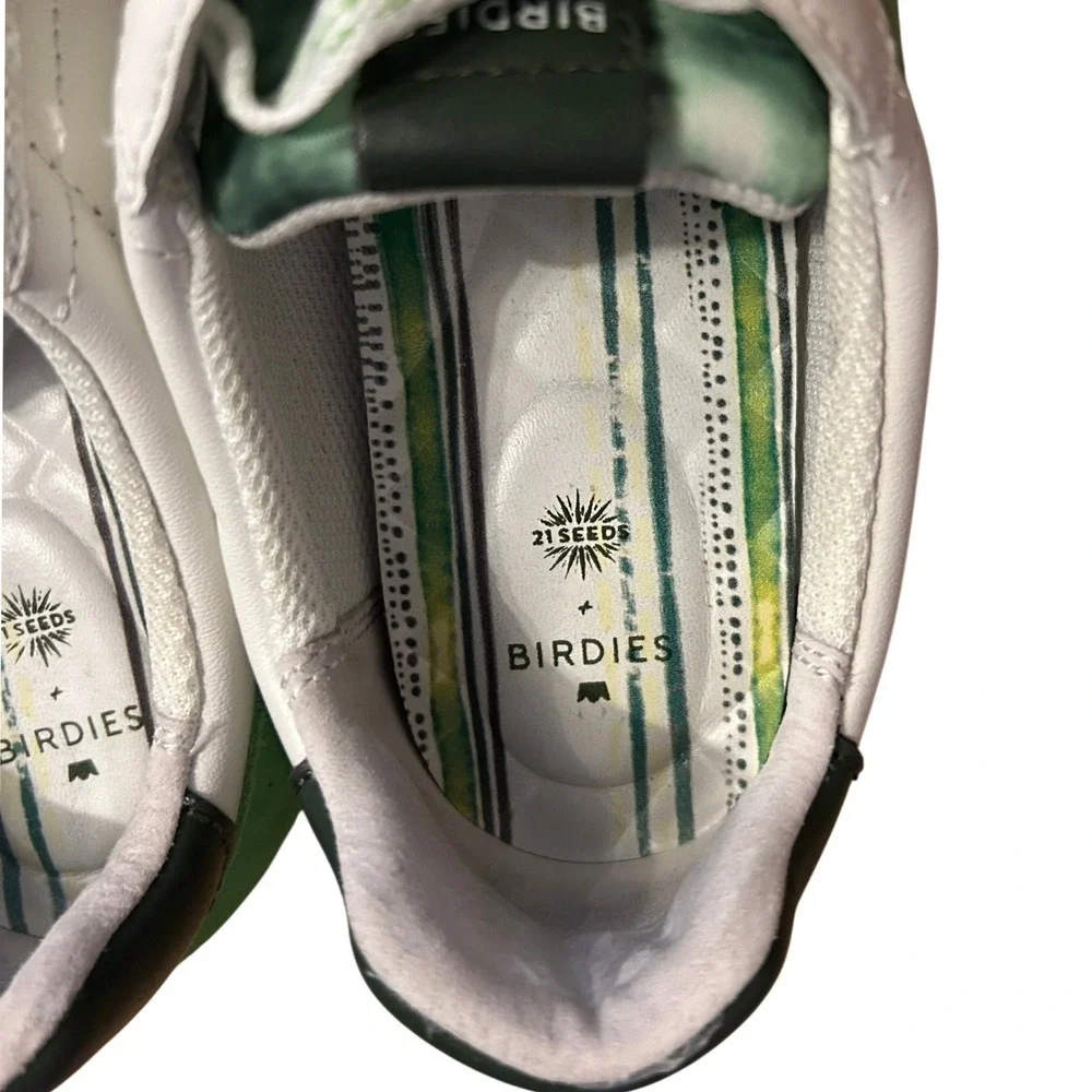 Birdies x 21Seeds Women Green White Leather Suede Roadrunner Sneakers Size 6.5